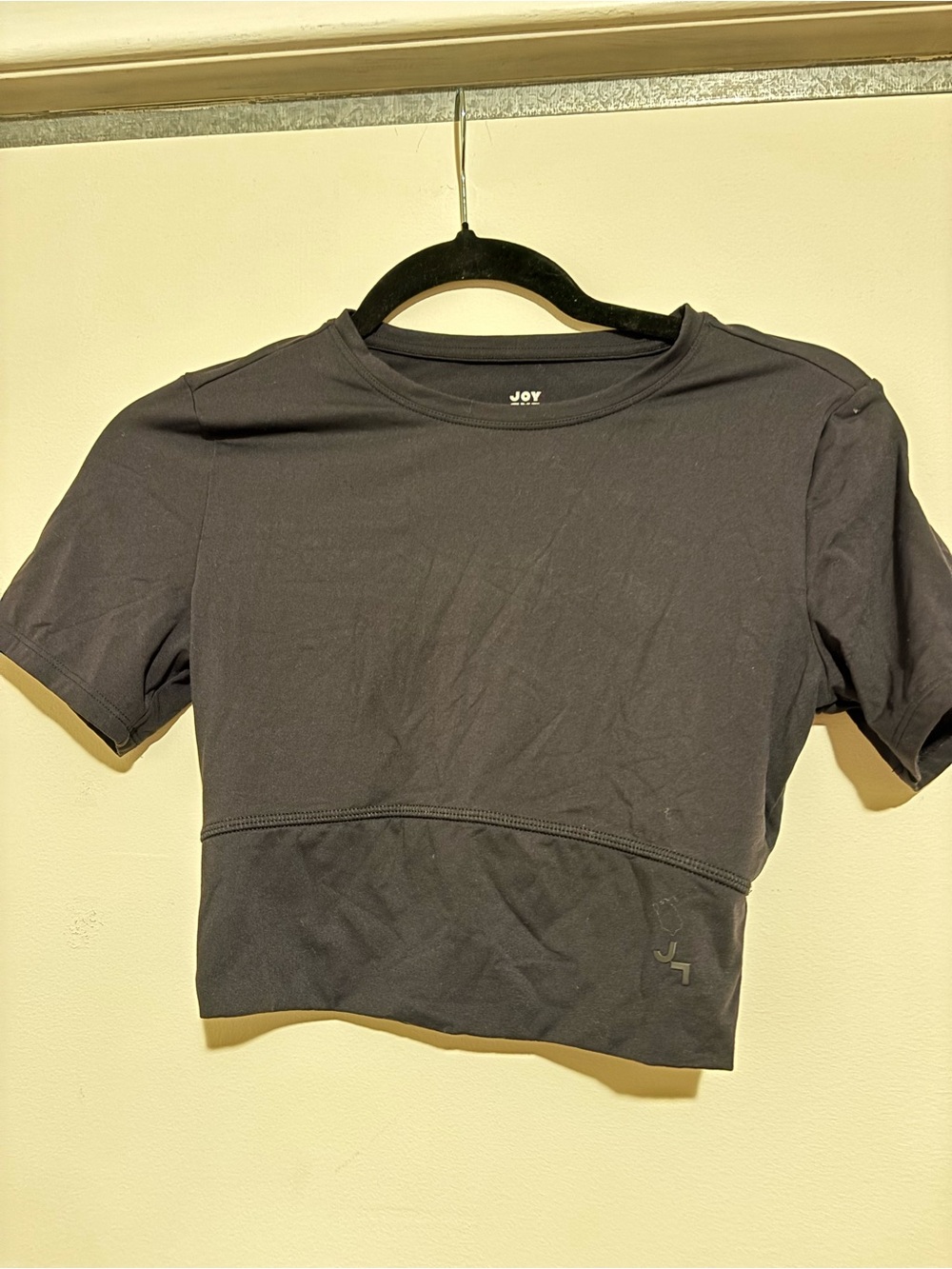 JoyLab Black Short-Sleeve Cropped Athletic Top